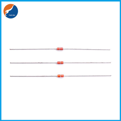 El vidrio del conductor axial MF58 de la remuneración de temperatura cubrió el tipo termistor de cristal del termistor NTC del ohmio de la resistencia 100K