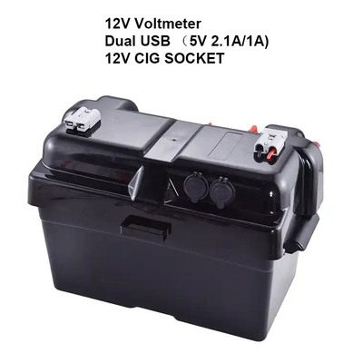 Caja de batería plástica al aire libre de la prenda impermeable 100A 12V, caja de batería de la aventura que acampa