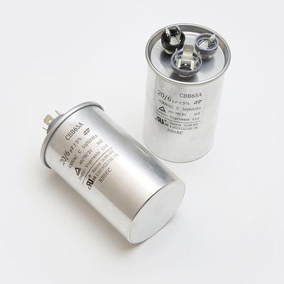 Condensadores de la CA del condensador 450V 20/6uF el 5% de la película de CBB65A 20uF para los usos del funcionamiento del motor