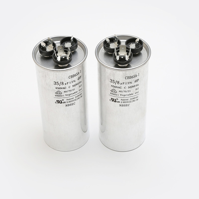 Condensador de la película del polipropileno 450VAC de 50/60HZ CBB65A-1 35uF 35/8uF el 5% para el lavado del congelador del acondicionador de aire