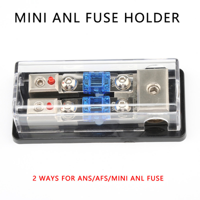 2 Way Car Fuses Box Holder 8GA AFS Mini ANL Bloque de fusibles para 60A con indicador LED