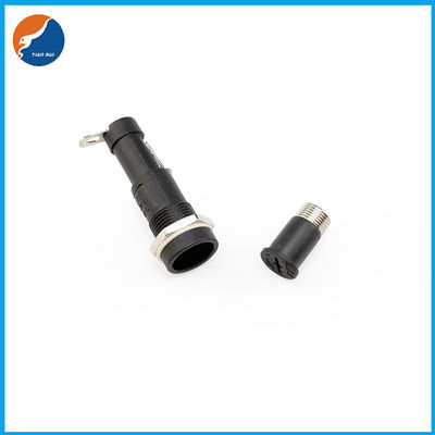 H3-9 Screw Cap Quick Connec PCB Glass Tube Type 6x30mm Black Electrical Panel Mount Fuse Holder