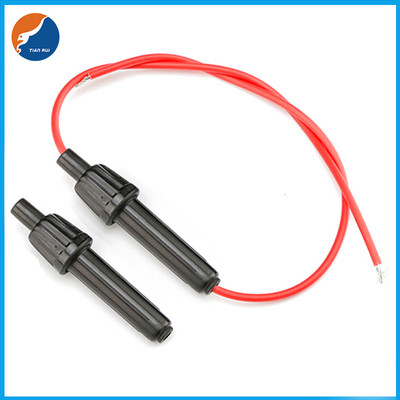 El alambre negro de los colores clasifica tenedores en línea eléctricos del fusible del grado 10A de 16AWG 6x30m m